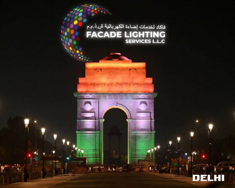 delhi facade lighting