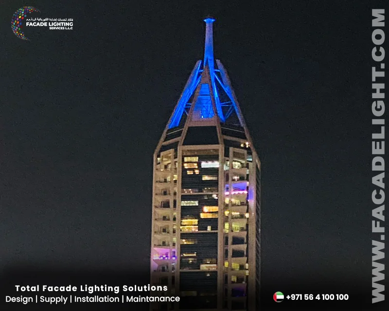 23 marina tower dubai facade lights