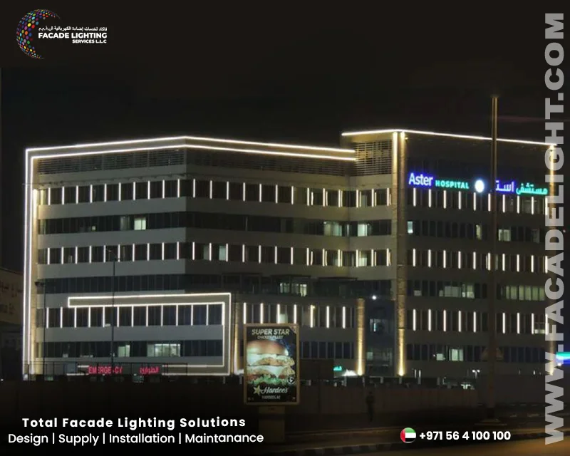 aster hospital facade lighting uae