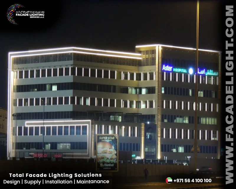 aster hospital facade lightings uae