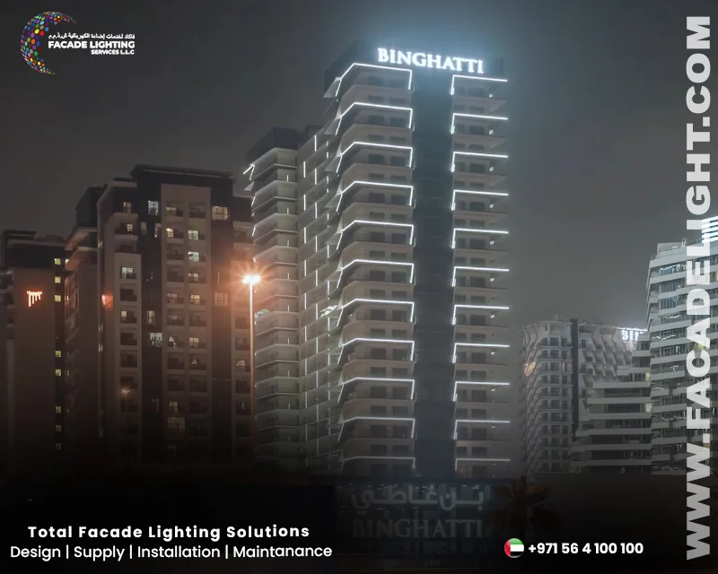 binghatti dubai facade light
