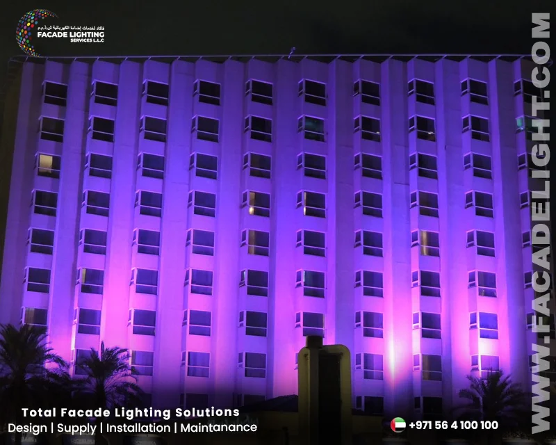 chelsea plaza hotel dubai facade lighting