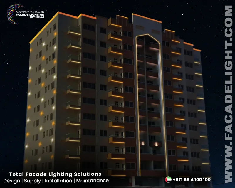 city stay hotel facade lightings dubai