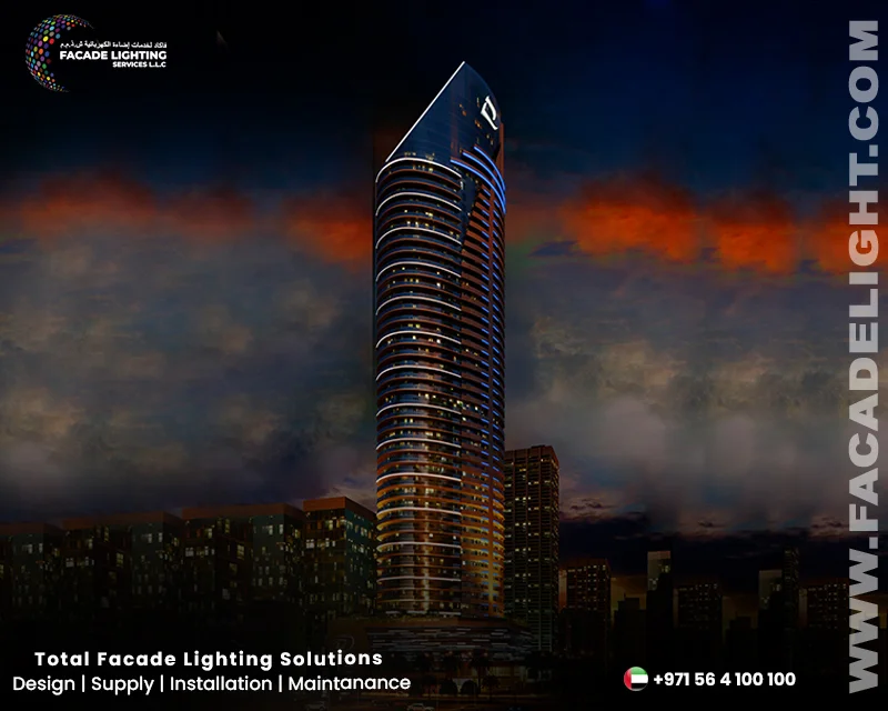 damac distinction tower facade lightings dubai
