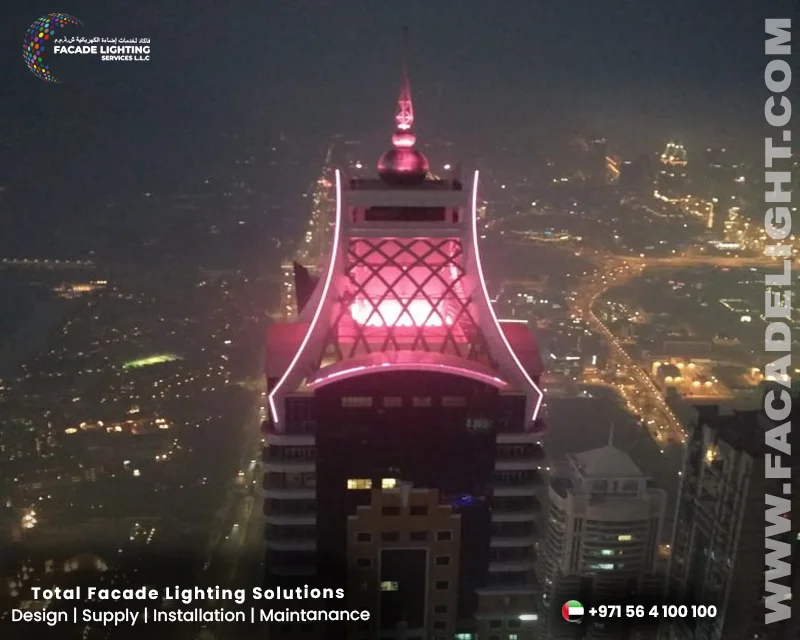dubai elite residences facade lights