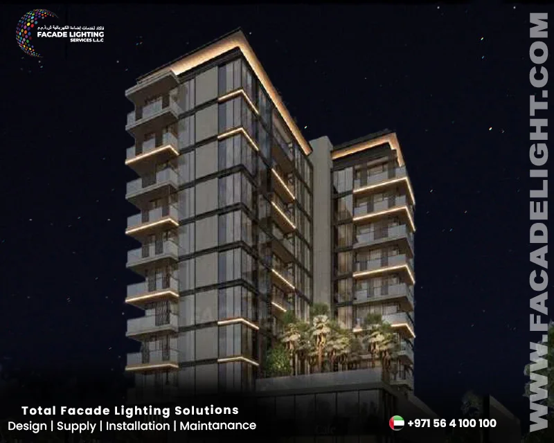 dubai hills apartment facade lightings