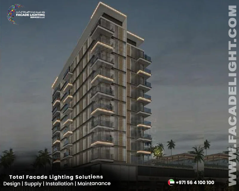 dubai hills apartments facade lighting