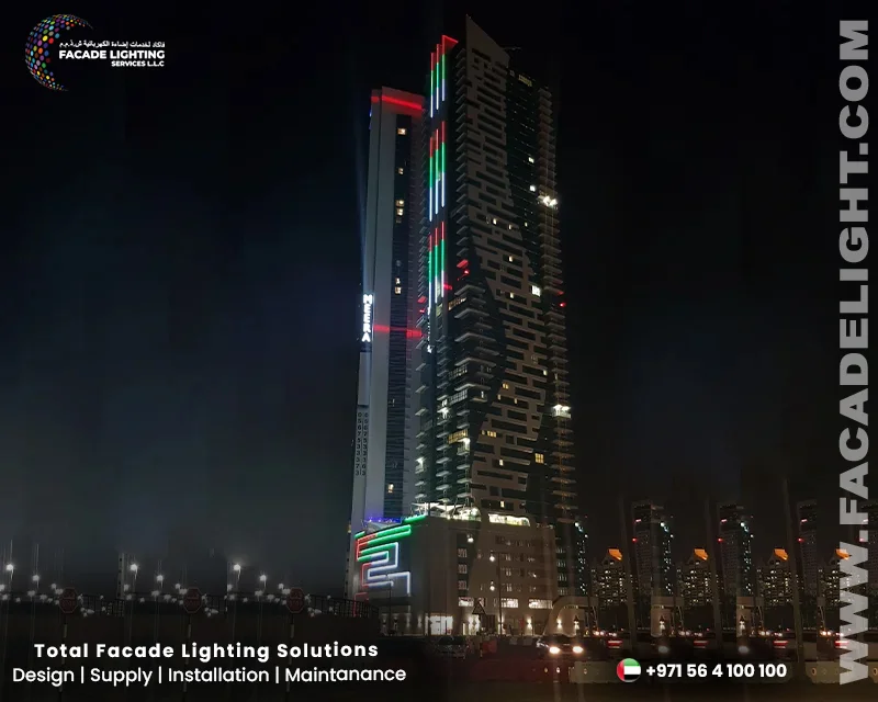 dubai saraya tower facade lighting