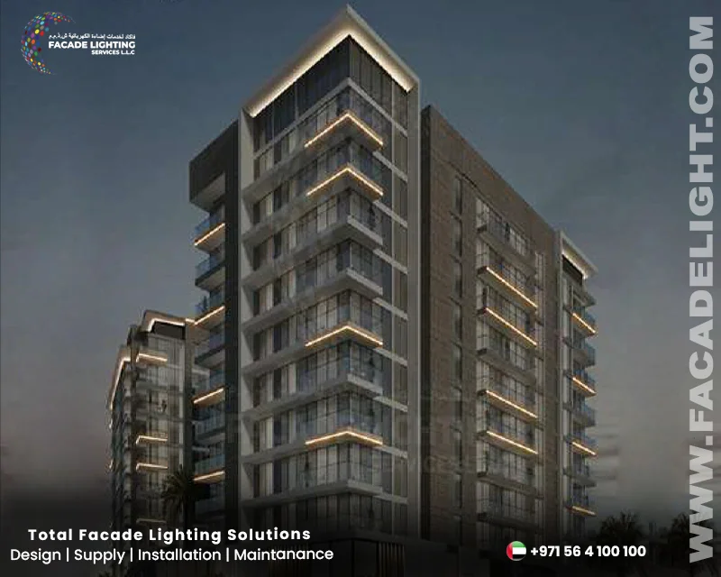 facade lighting dubai hills apartments