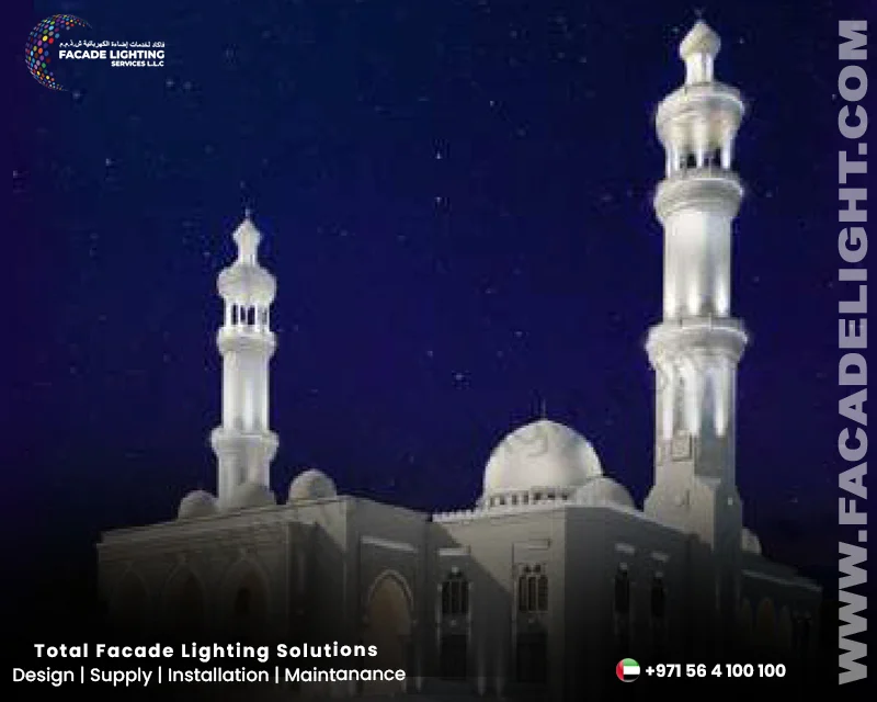 facade lighting rabaa al adawiya mosque