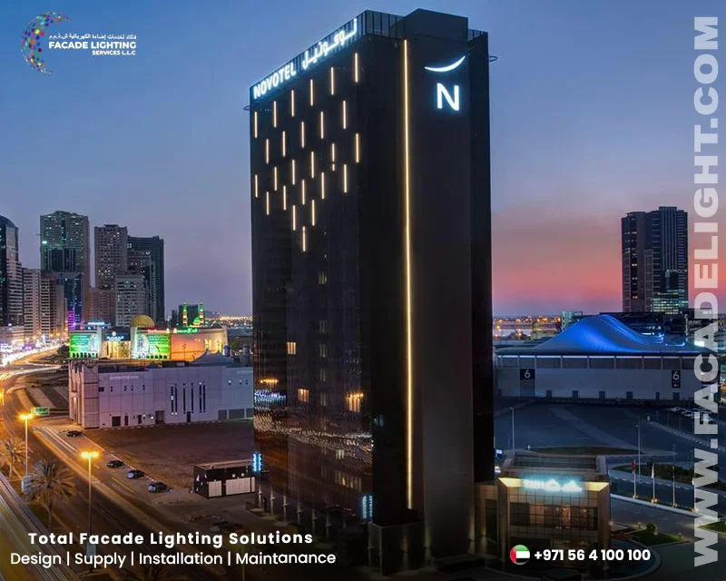 hotel novotel bur facade lighting dubai