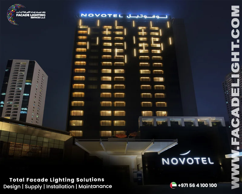 hotel novotel bur facade lightings dubai