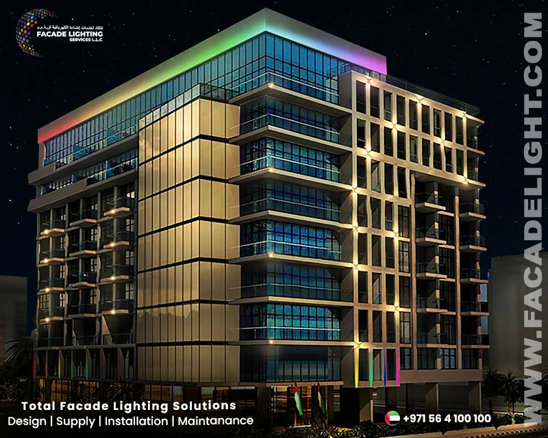 land residence facade lighting dubai
