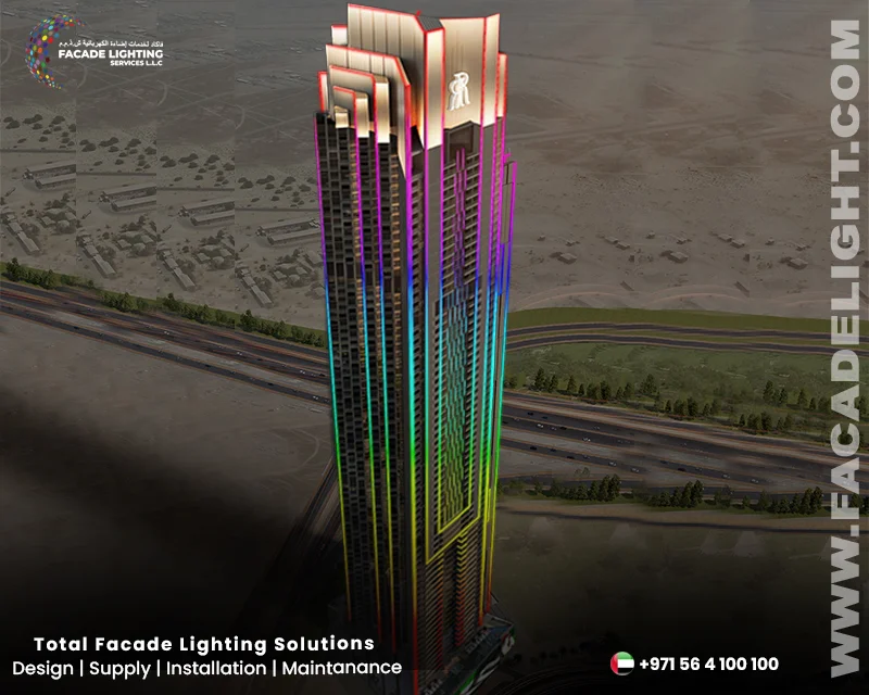 regalia tower dubai facade lights
