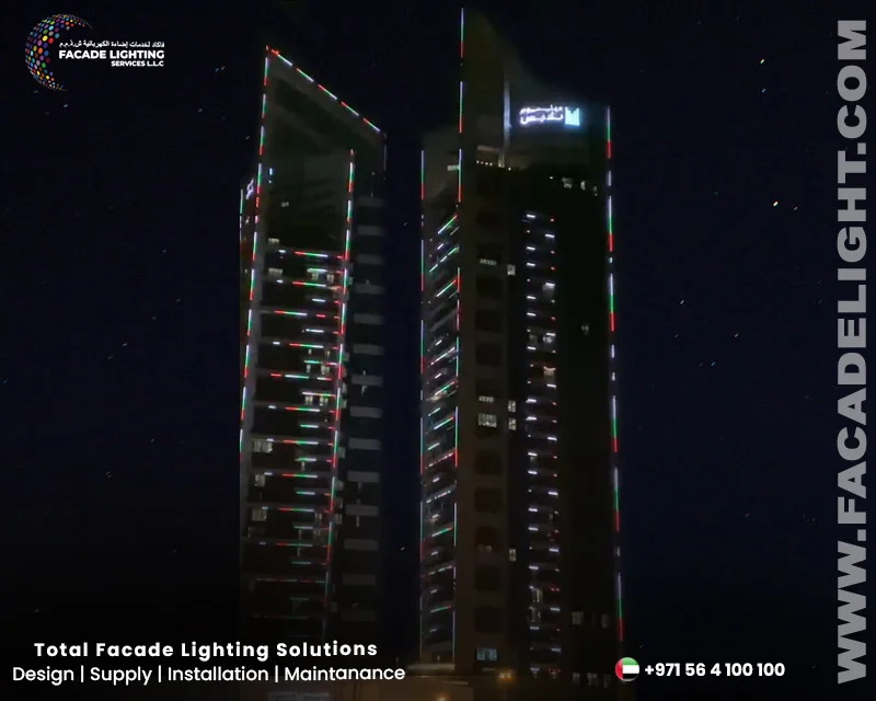 twin tower exterior lights dubai