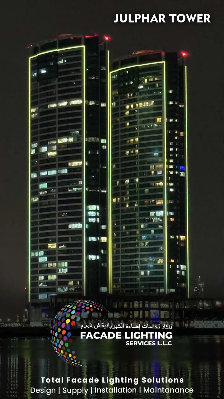 julphar tower facade light dubai