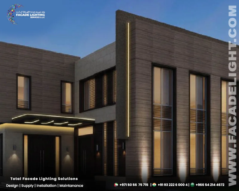 ahmed villa facade lighting