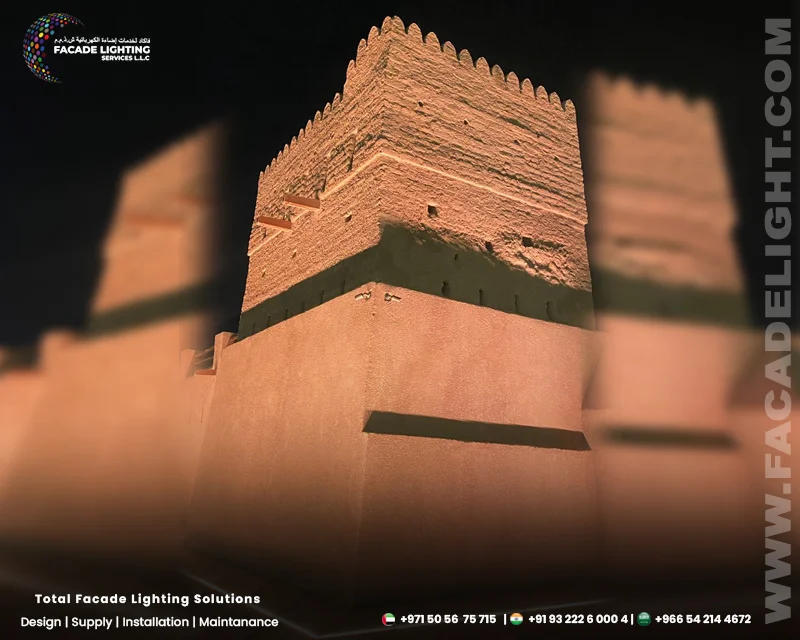 al dhaid fort facade lighting