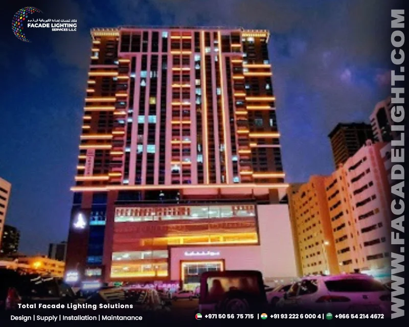 al fakama tower facade lights