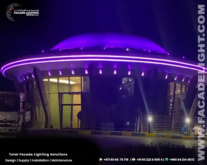 al suhub rest area facade lightings