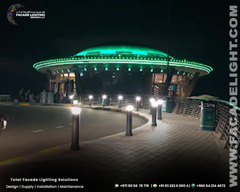 al suhub rest house facade lighting