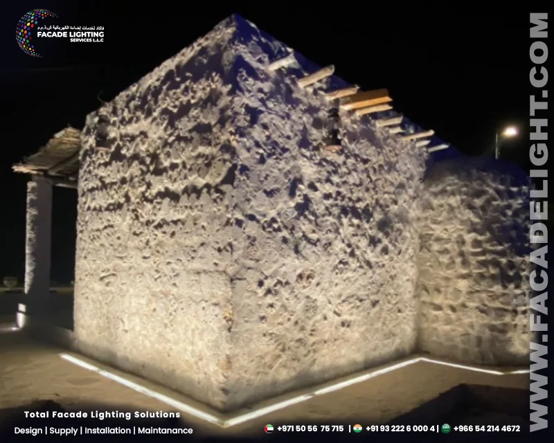 ancient mosque facade lights
