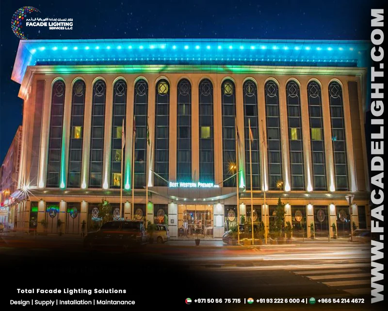best western hotel facade lightings