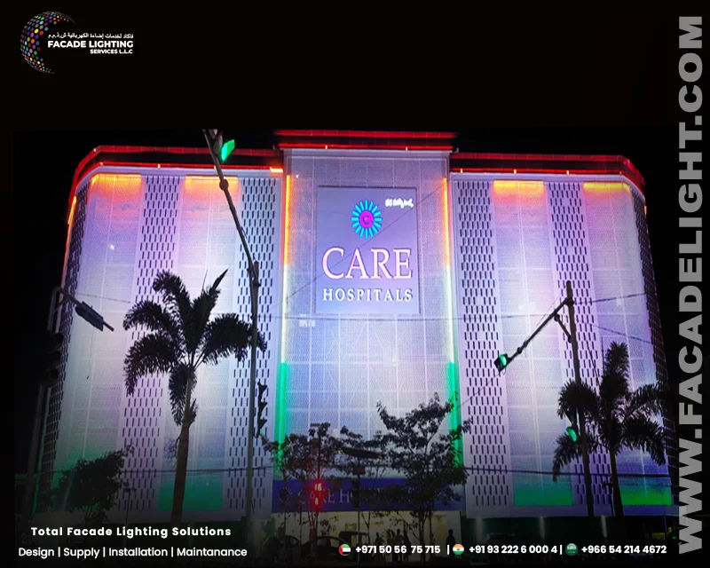 care hospital facade lightings