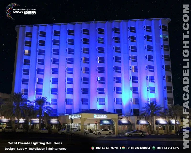 chealsea plaza facade lighting
