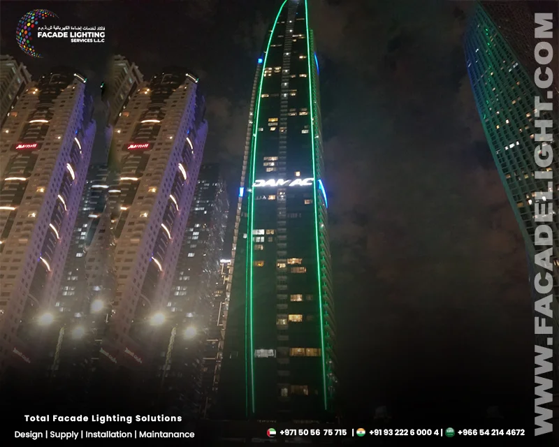 damac heights facade lighting