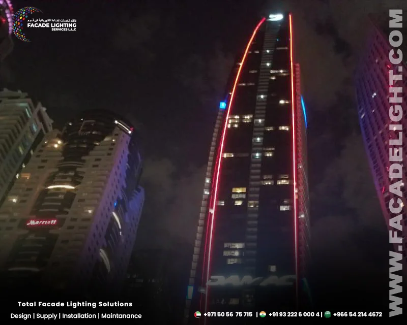 damac heights facade lightings