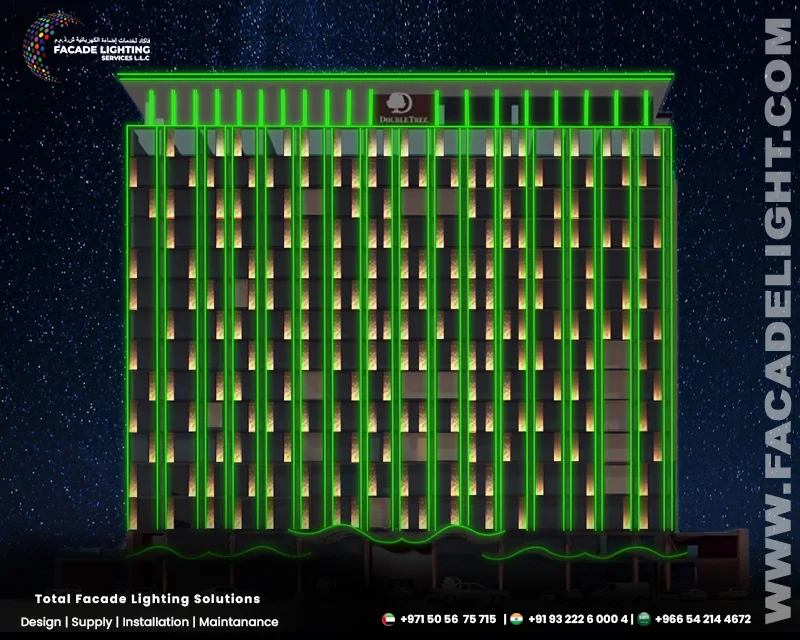 double tree facade lightings