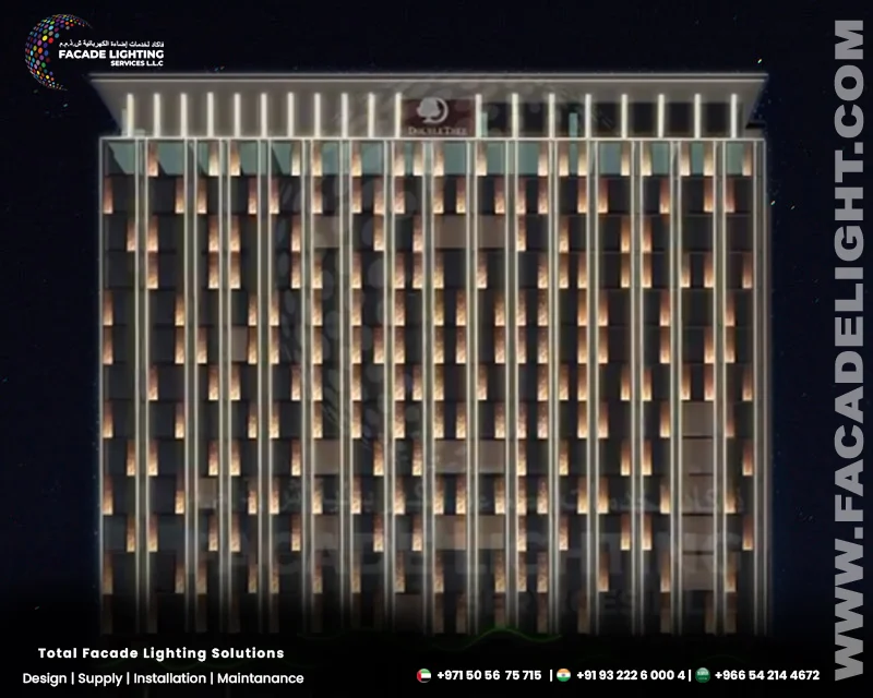 double tree facade lights