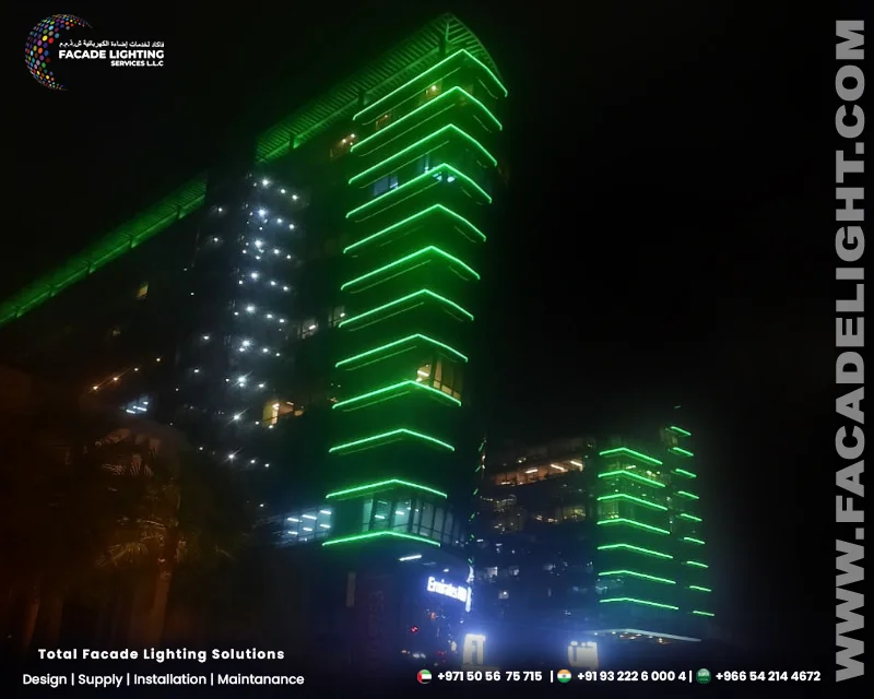 dubai facade lights zahran business center