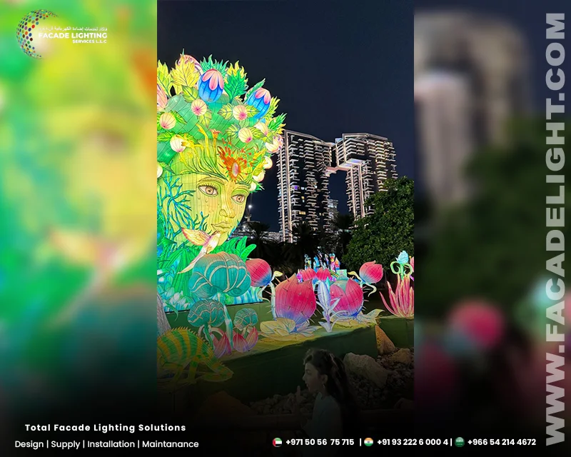 dubai glow garden facade light