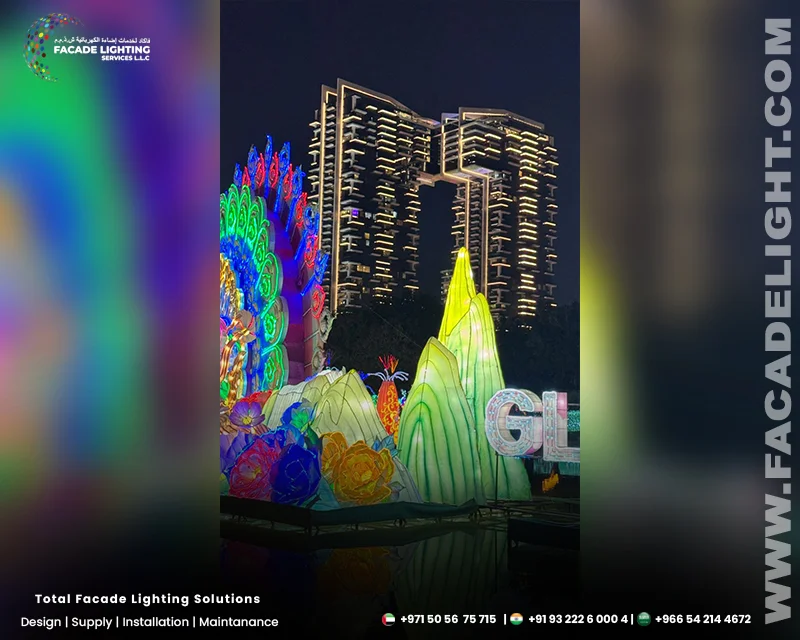 dubai glow garden facade lighting
