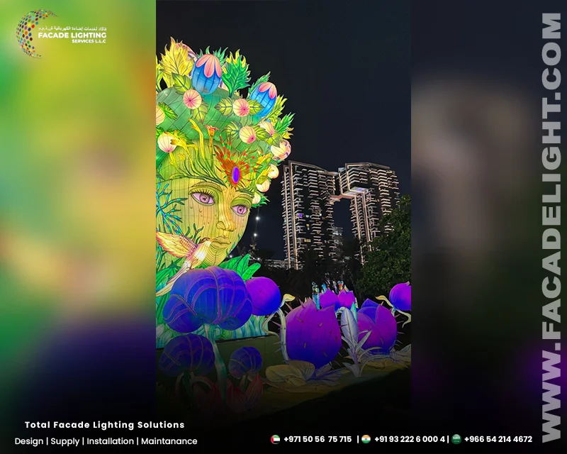 dubai glow garden facade lights