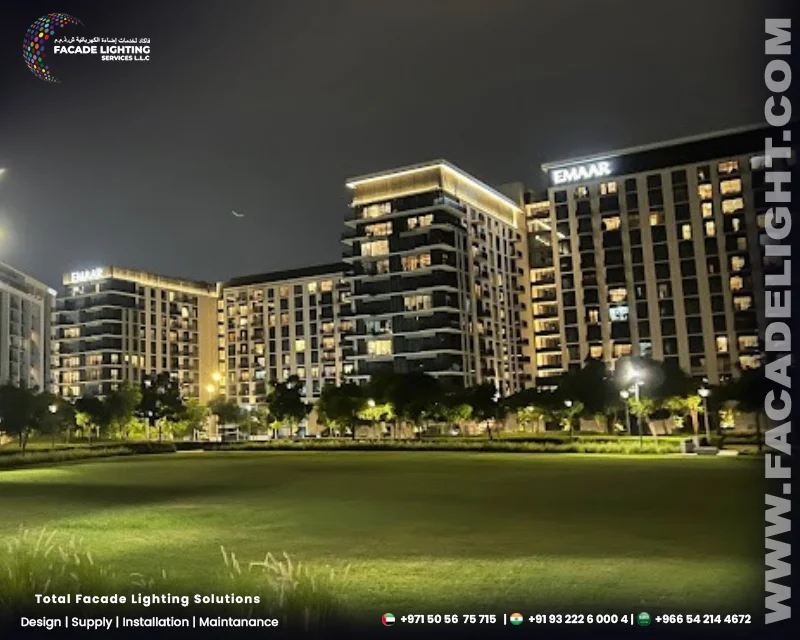 dubai hills park facade lights