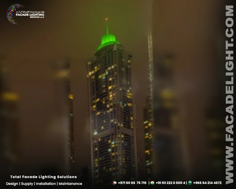 dubai torch tower facade lighting