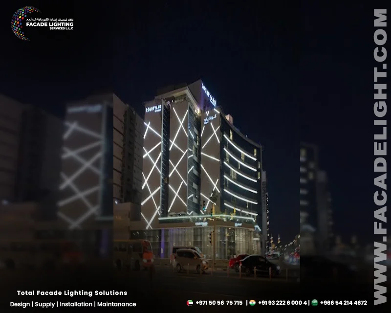 exterior lighting courtyard by marriot