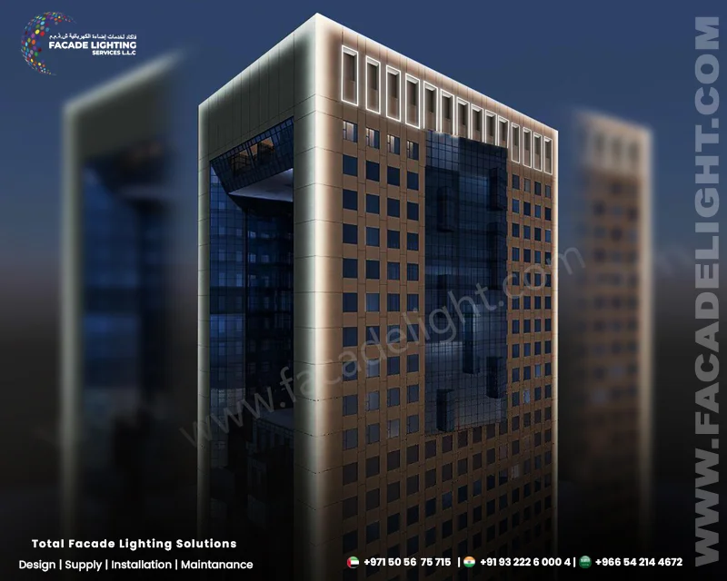 facade exterior lights gate tower