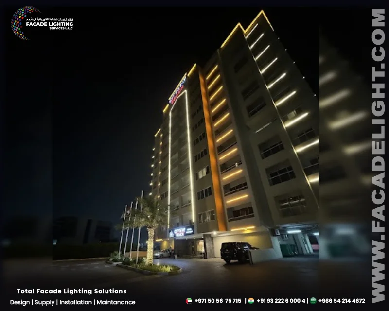 facade light citystay hotel dubai