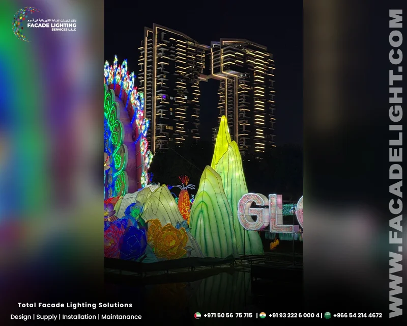 facade lighting dubai glow garden