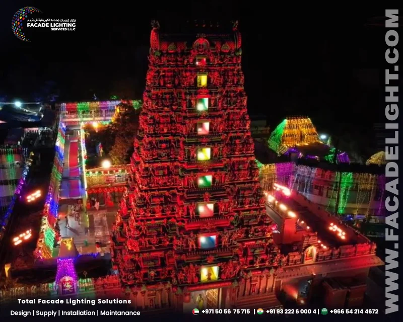 facade lighting india kanaga durga temple