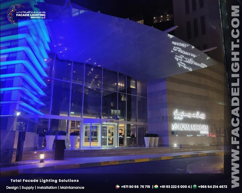 facade lighting le royal residence