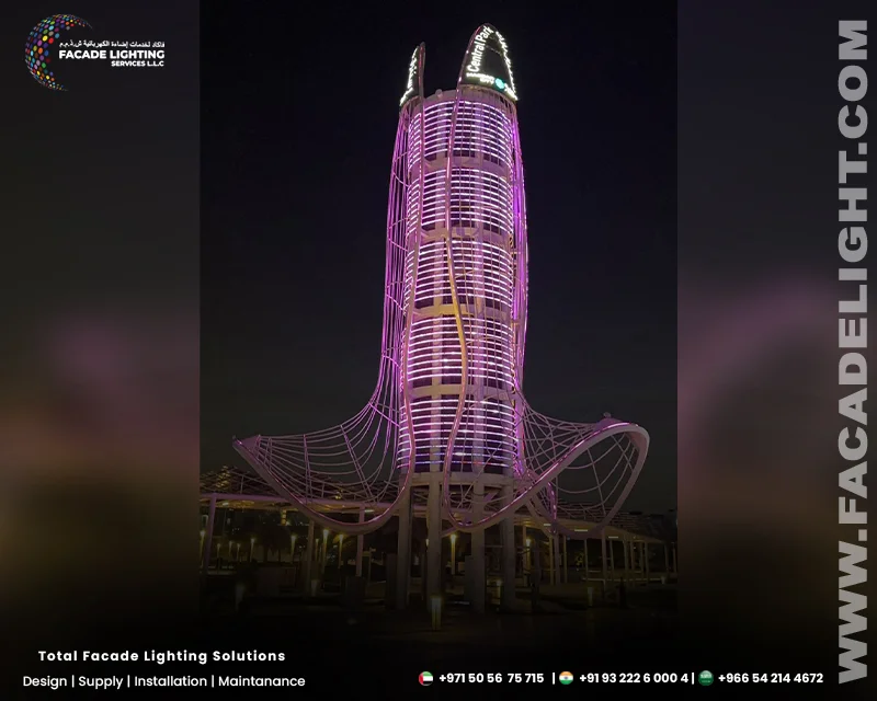 facade lighting masdar central park