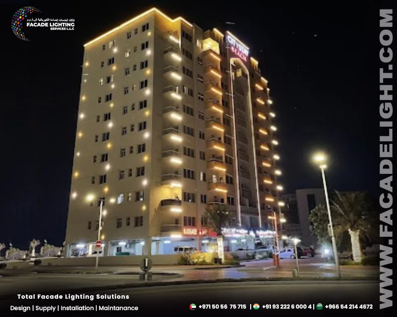 facade lightings citystay hotel dubai