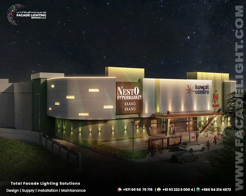 facade lightings india nesto hypermarket