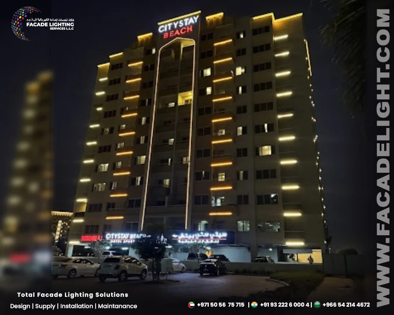 facade lights citystay hotels