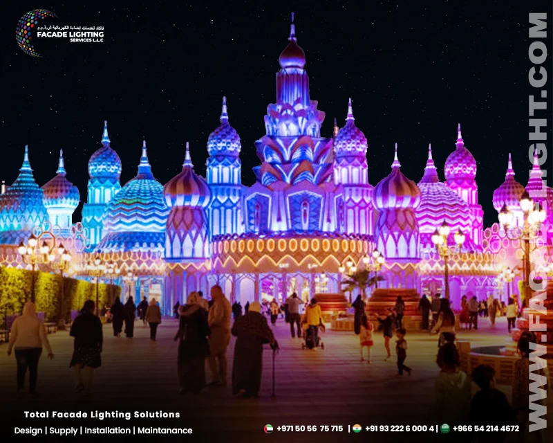 global village facade lighting